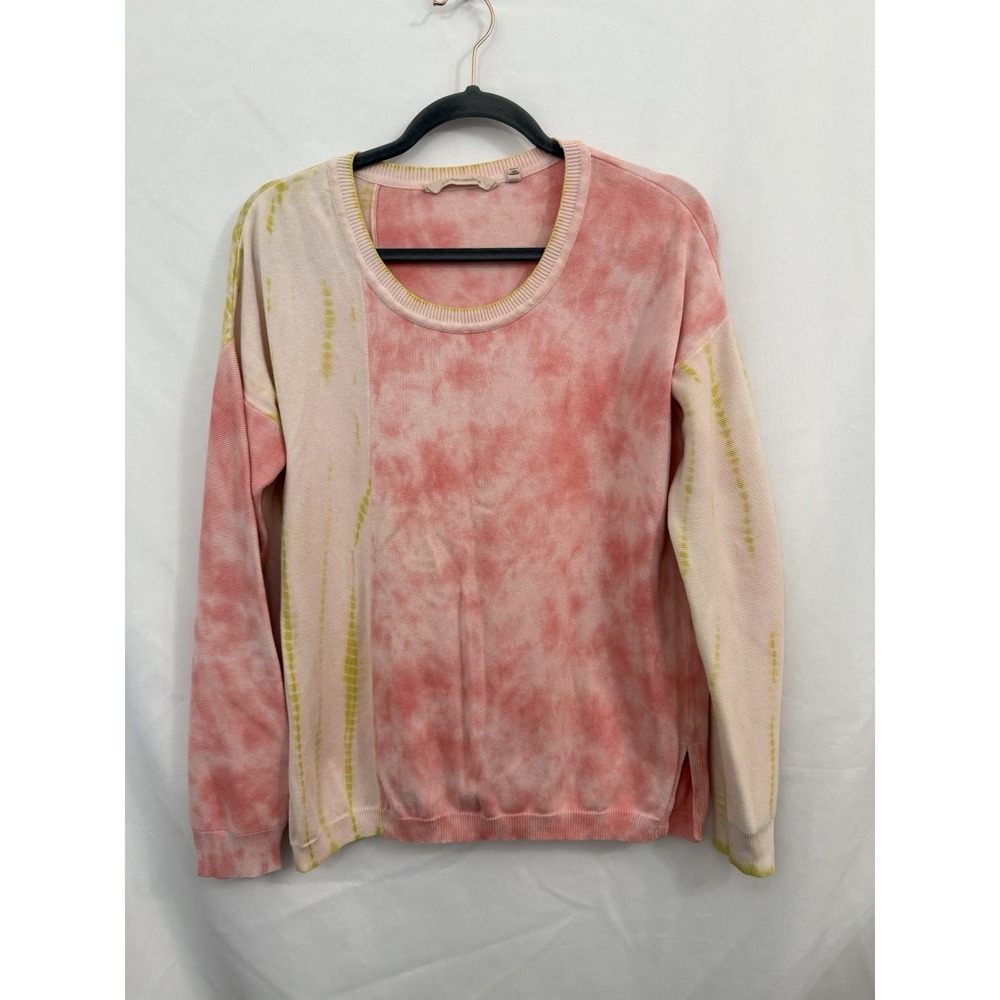 Soft Surroundings Tie Dye‎ Print Sweater Pink Yellow Womens Size S